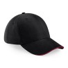 Cap - mod. B20:Black, 100% cotton, Classic Red, One Size